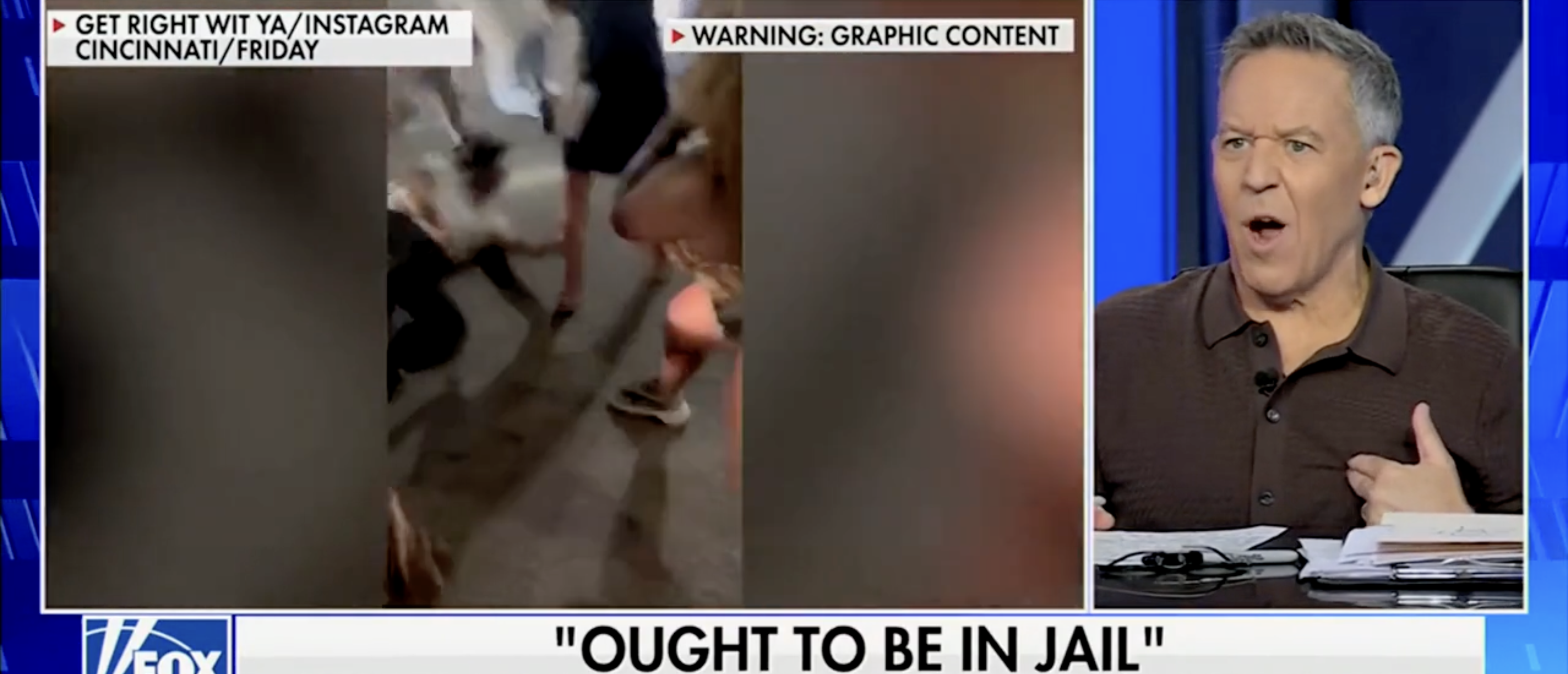 Greg Gutfeld on "The Five" discussing Ohio street brawl, police chief [Screenshot/Fox News/"The Five"]